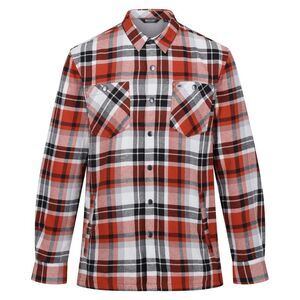 Regatta Mens Thamos Checked Long-Sleeved Shirt / Burnt Henna/Storm Grey